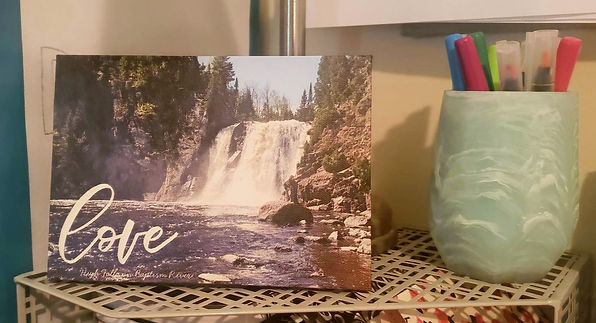 High Falls on Baptism River Tabletop Canvas, from Shutterfly