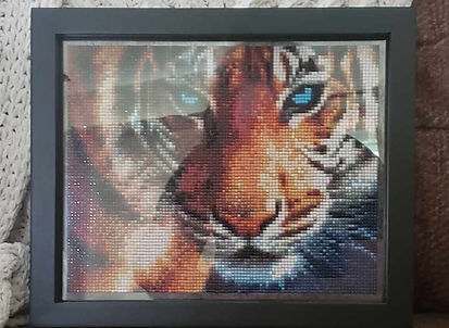 Tiger Face Diamond Painting, framed