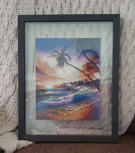 Palm Trees Diamond Painting, framed