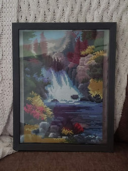 Waterfall Diamond Painting, framed