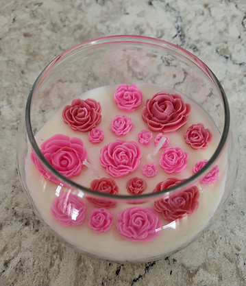 Rose Garden Candle from the Top