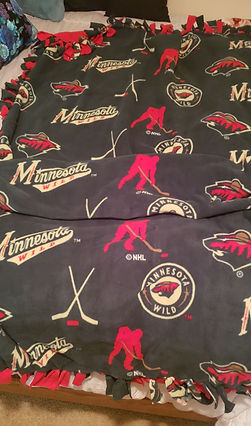 Green Minnesota Wild Fleece Tie Blanket