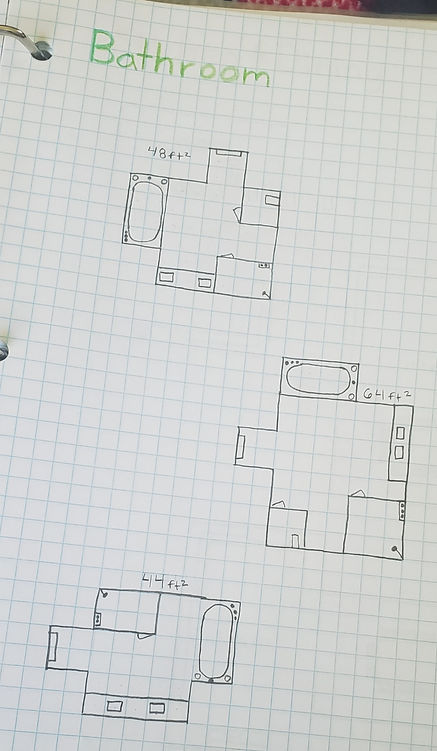 Three Bathroom Floor Plans