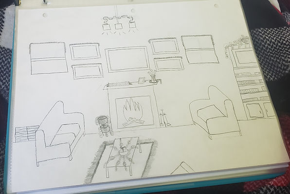 Drawing of a living space