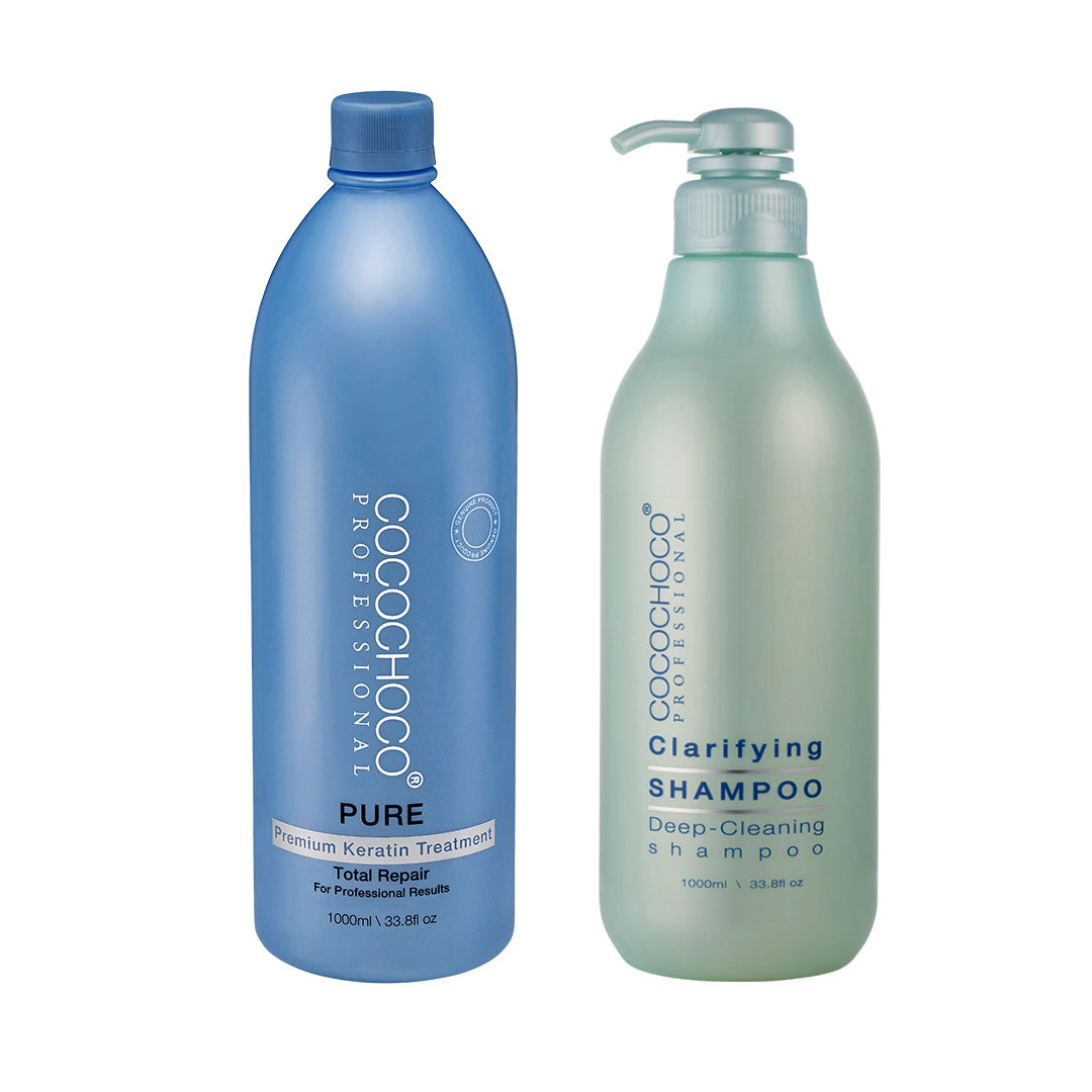 COCOCHOCO Pure Keratin Treatment 1000ml + Clarifying Shampoo 1000ml