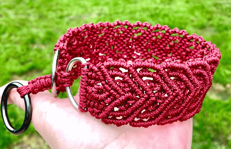 Schritt für Schritt Anleitung Martingale-Halsband mit Makramee-Herzmuster