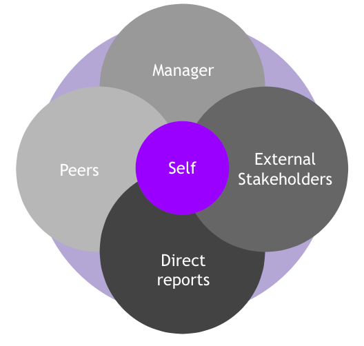 Image showing manager, peers, external stakeholders and direct reports for 360 review
