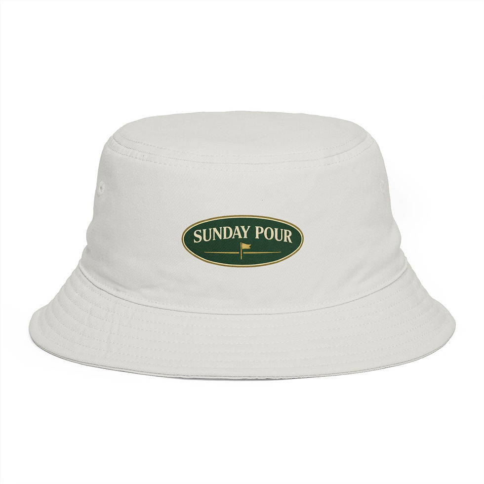 Thumbnail: Sips & Stix Sunday Pour Bucket Hat — Retro Golf-Inspired Casual Sun Hat