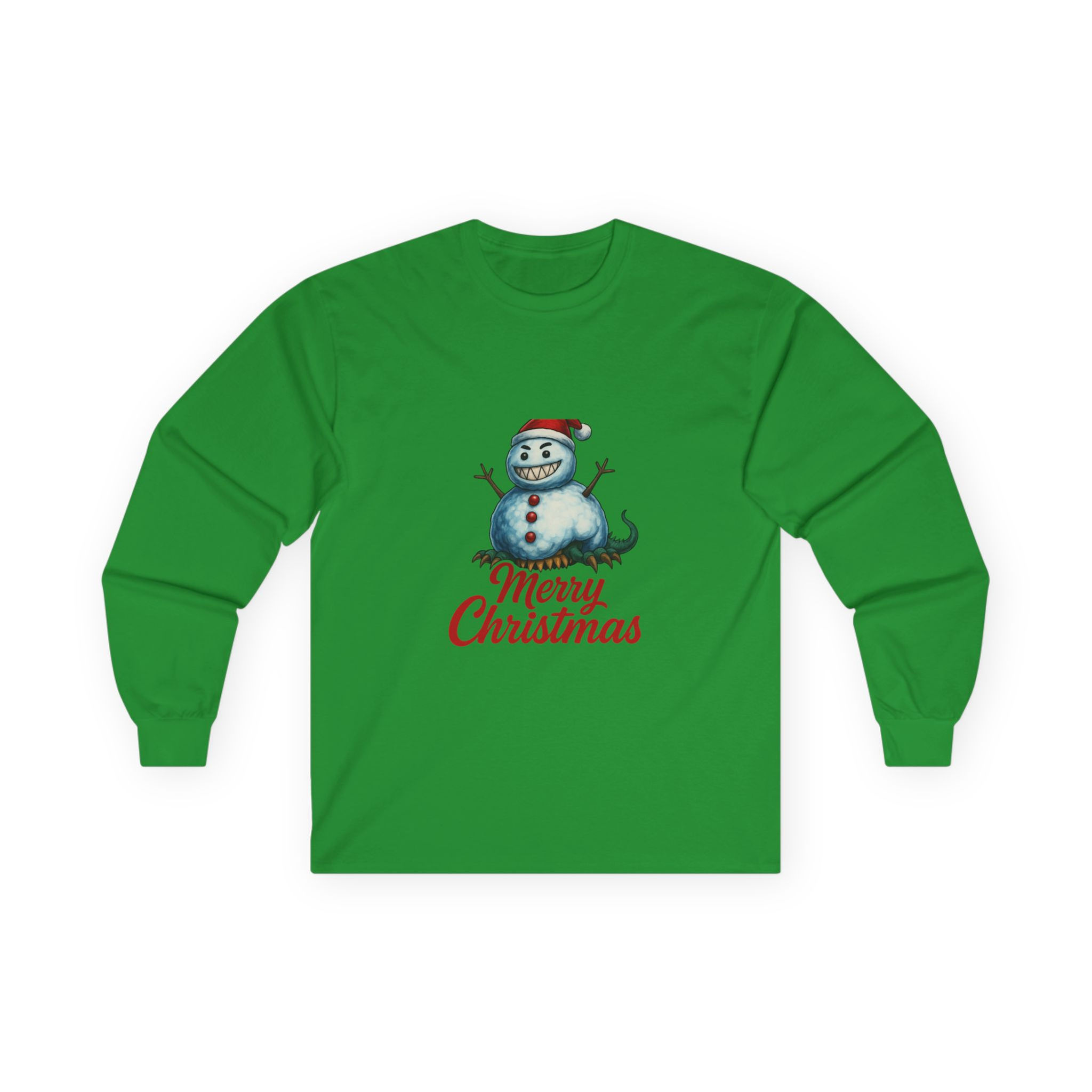Merry Christmas Snowman Long Sleeve Tee