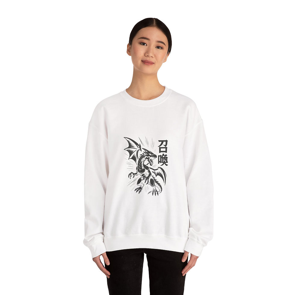 Miniatura: Blue-Eyes Silhouette Crewneck Sweatshirt - Nordic Axe Warrior Graphic