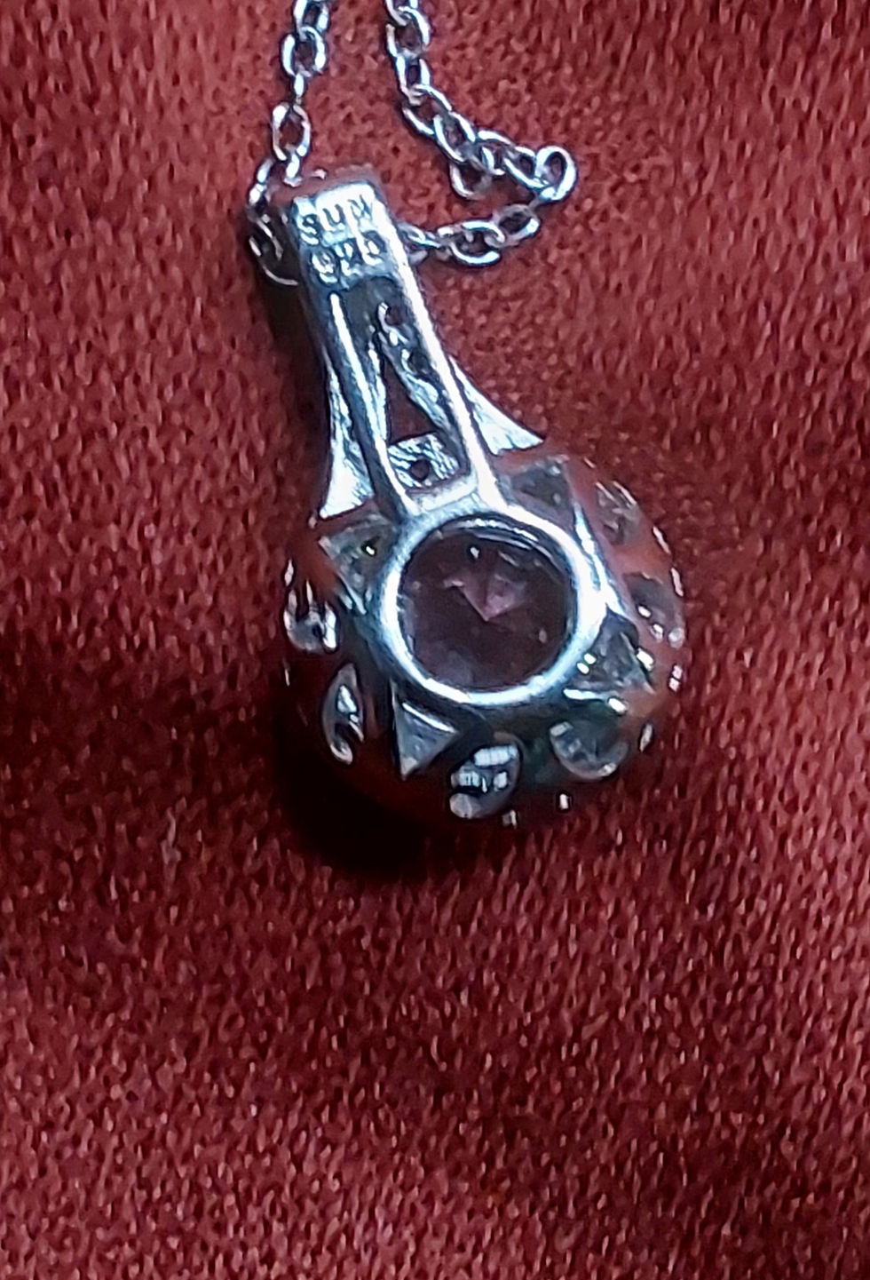 Thumbnail: 2 Carat White Sapphire Pendant on 18" .925 Silver Chain {J0294}