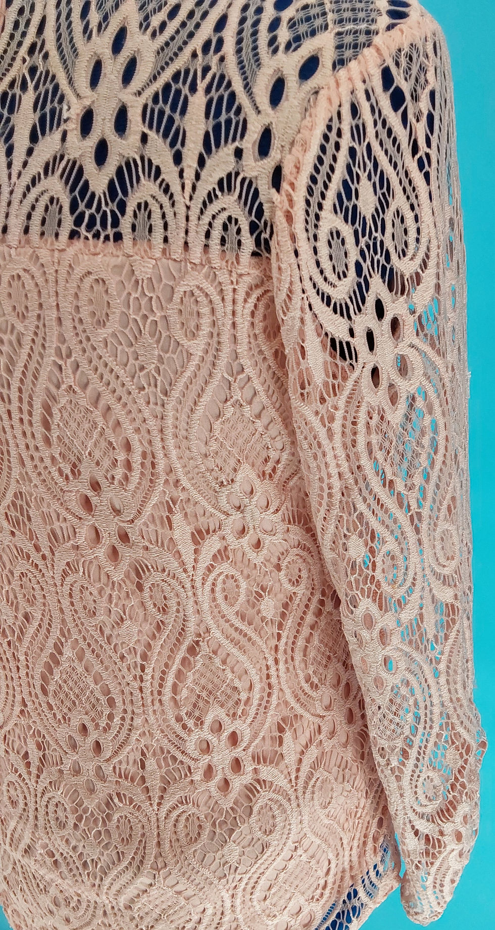Thumbnail: No Boundaries Pink Lace Long Sleeve Shirt {F0009} side view 1