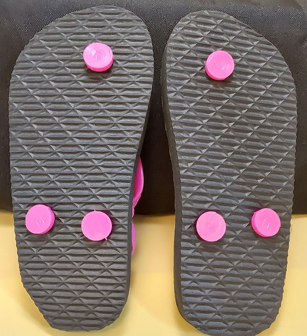 Thumbnail: Kitty character Striped Flip-flops {S0007}