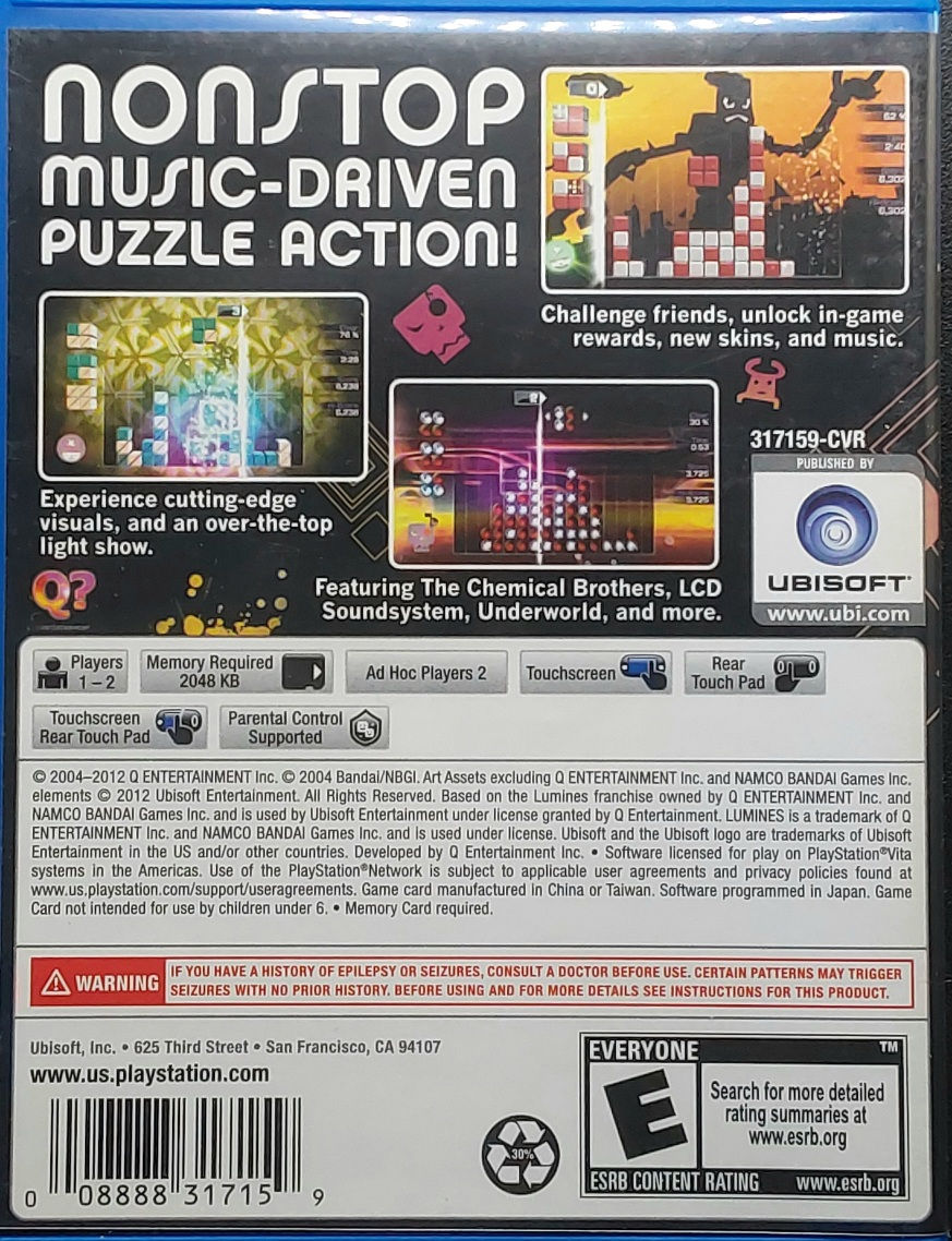 PSVita: Lumines Electronic Symphony {VG0001} back