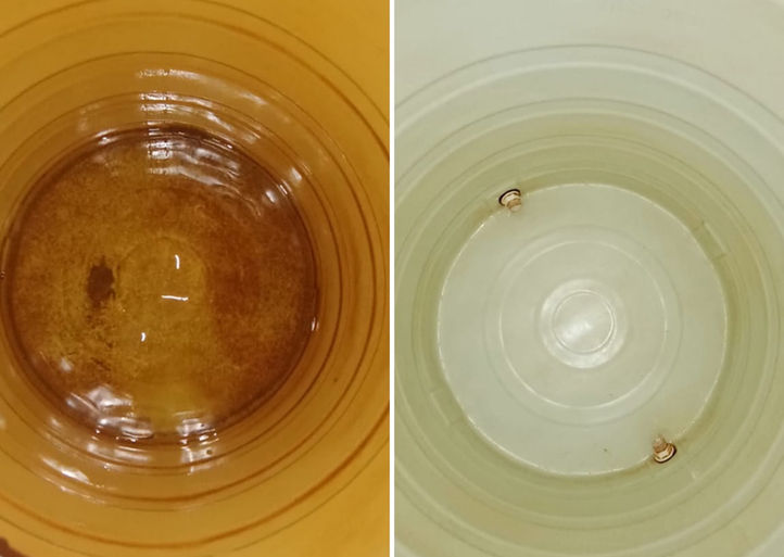 Water Tank Cleaning - Before and After