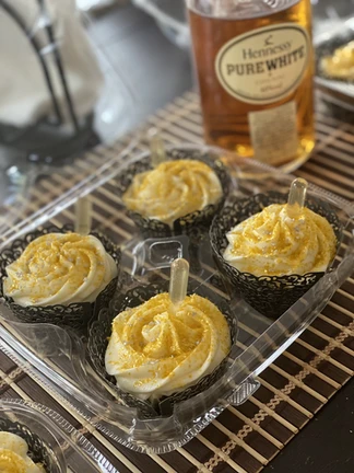 White Hennesy Red Velvet Cupcake