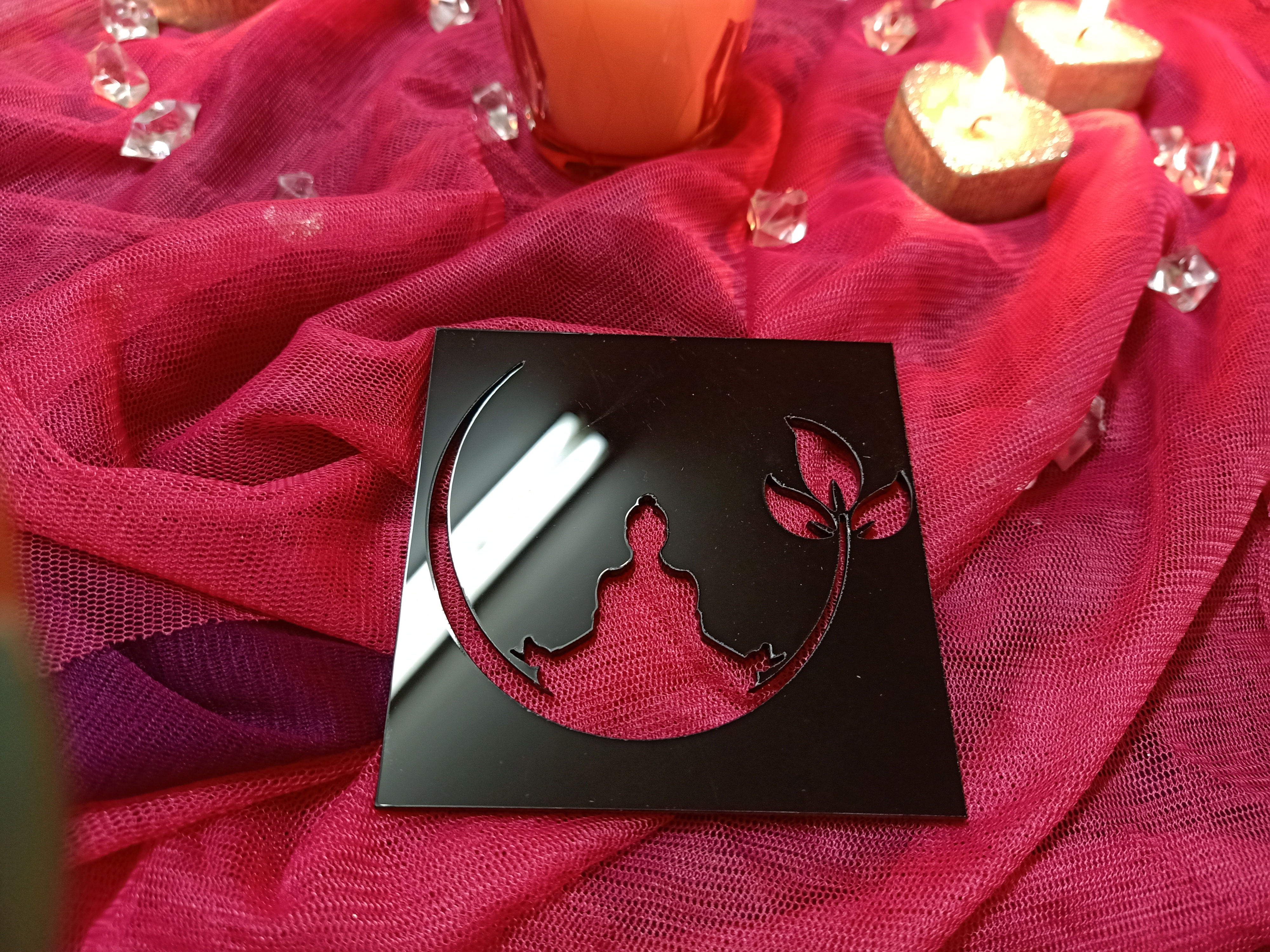 Squared Acrylic Coaster ( Yoga - 01 )
