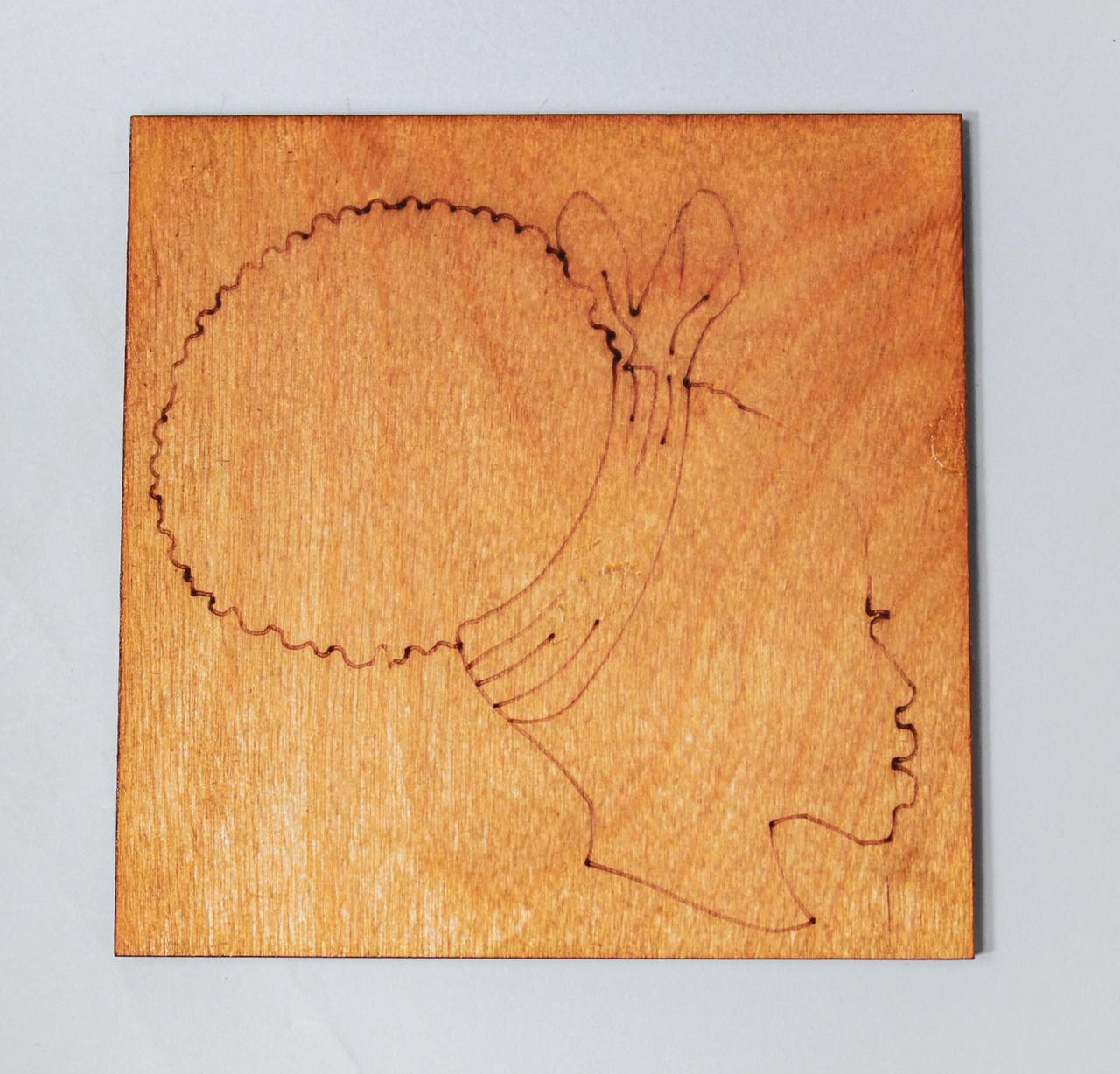 African Girl Wood Coasters Set 01