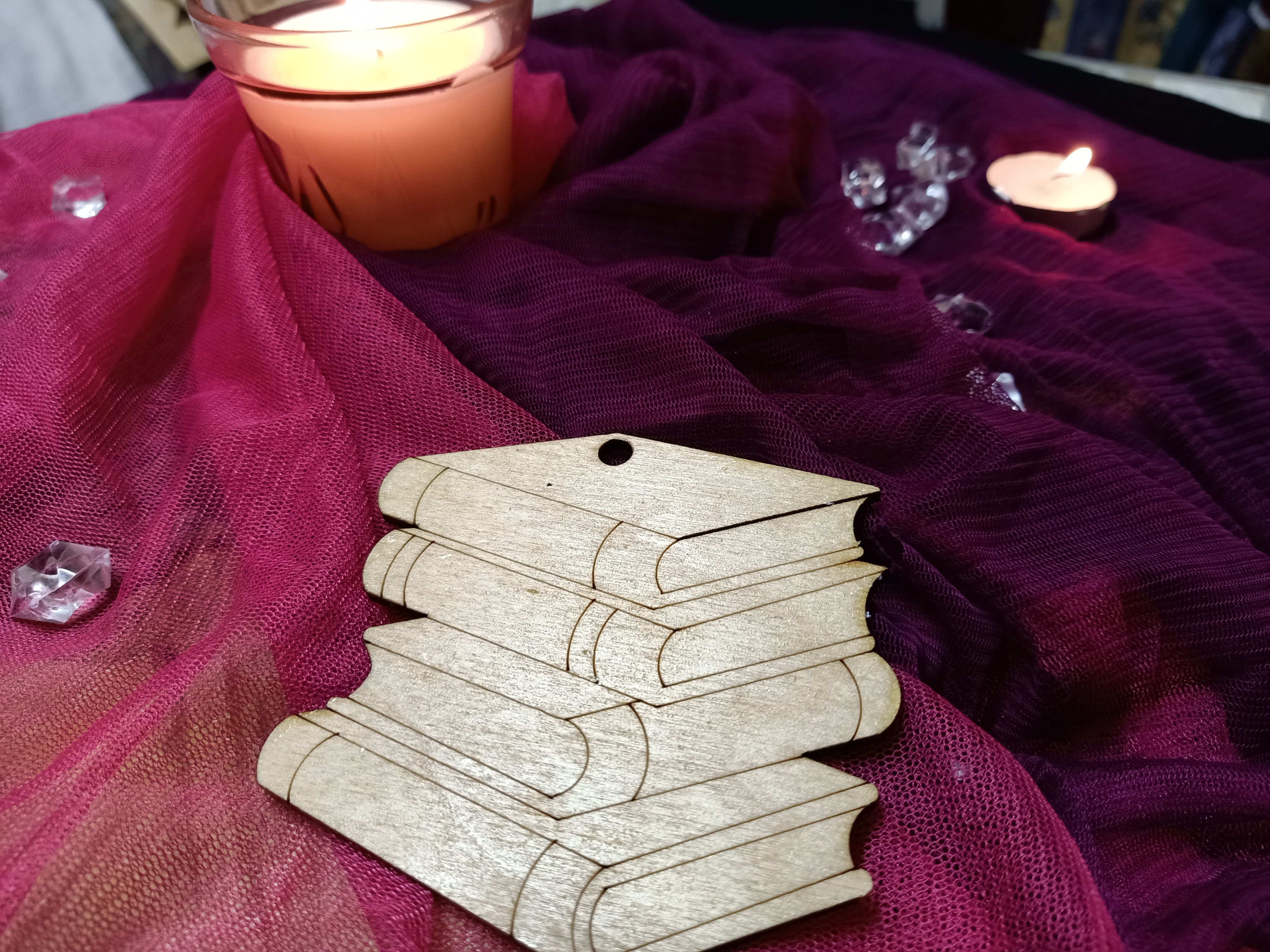 Set of Coaster + Bookmark ( Books Design)