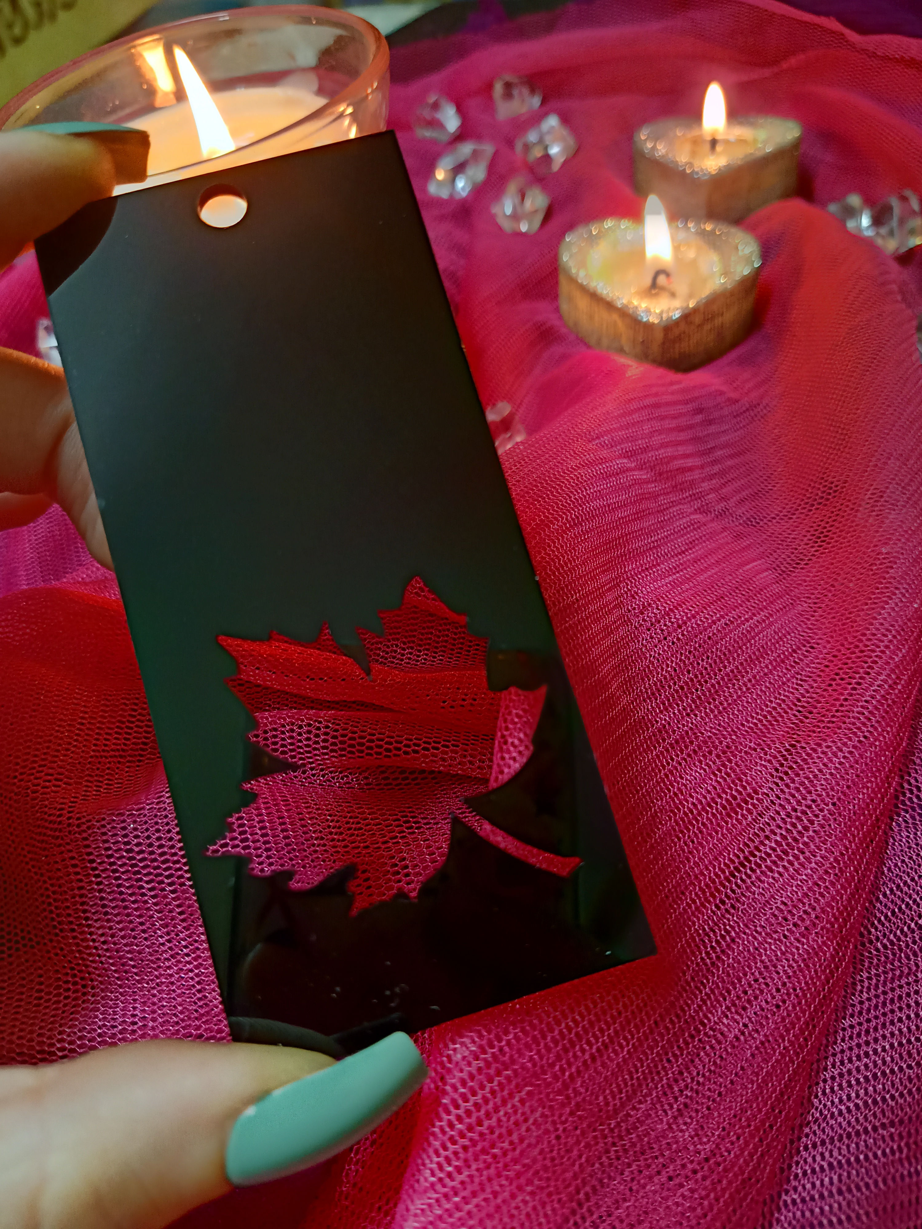 Rectangle Acrylic Book Mark ( Leaf )