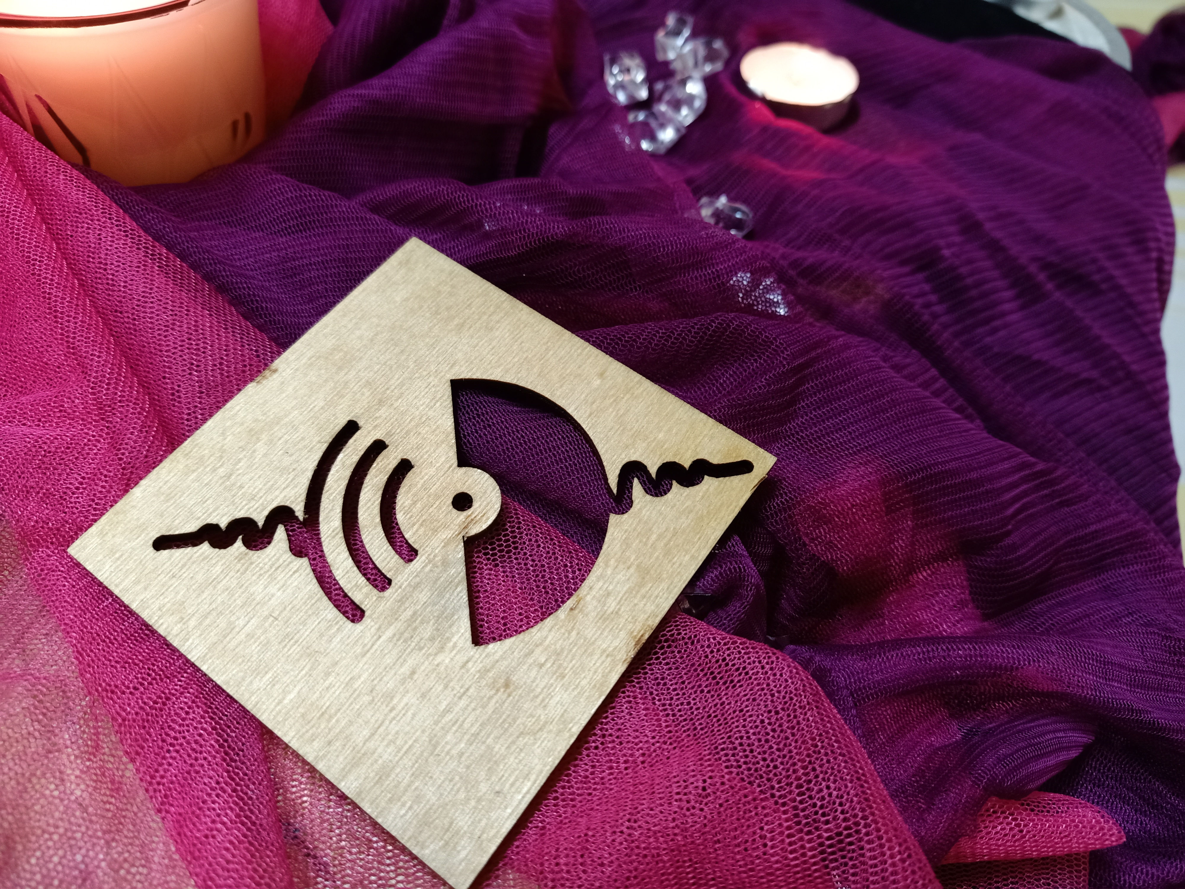 Squared Wood Coaster ( Music - 01 )