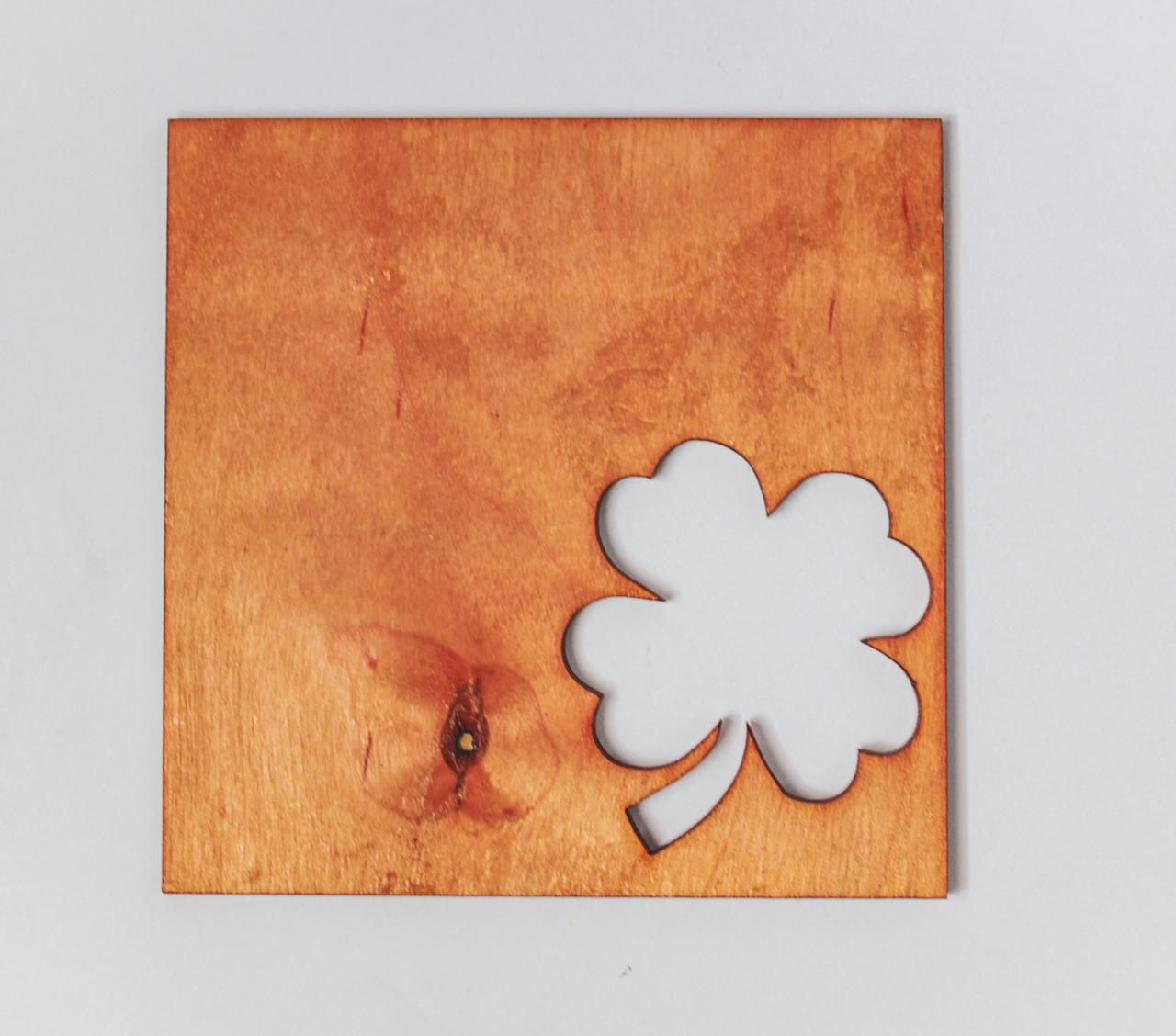 Leaf Shaped wood Coaster 01