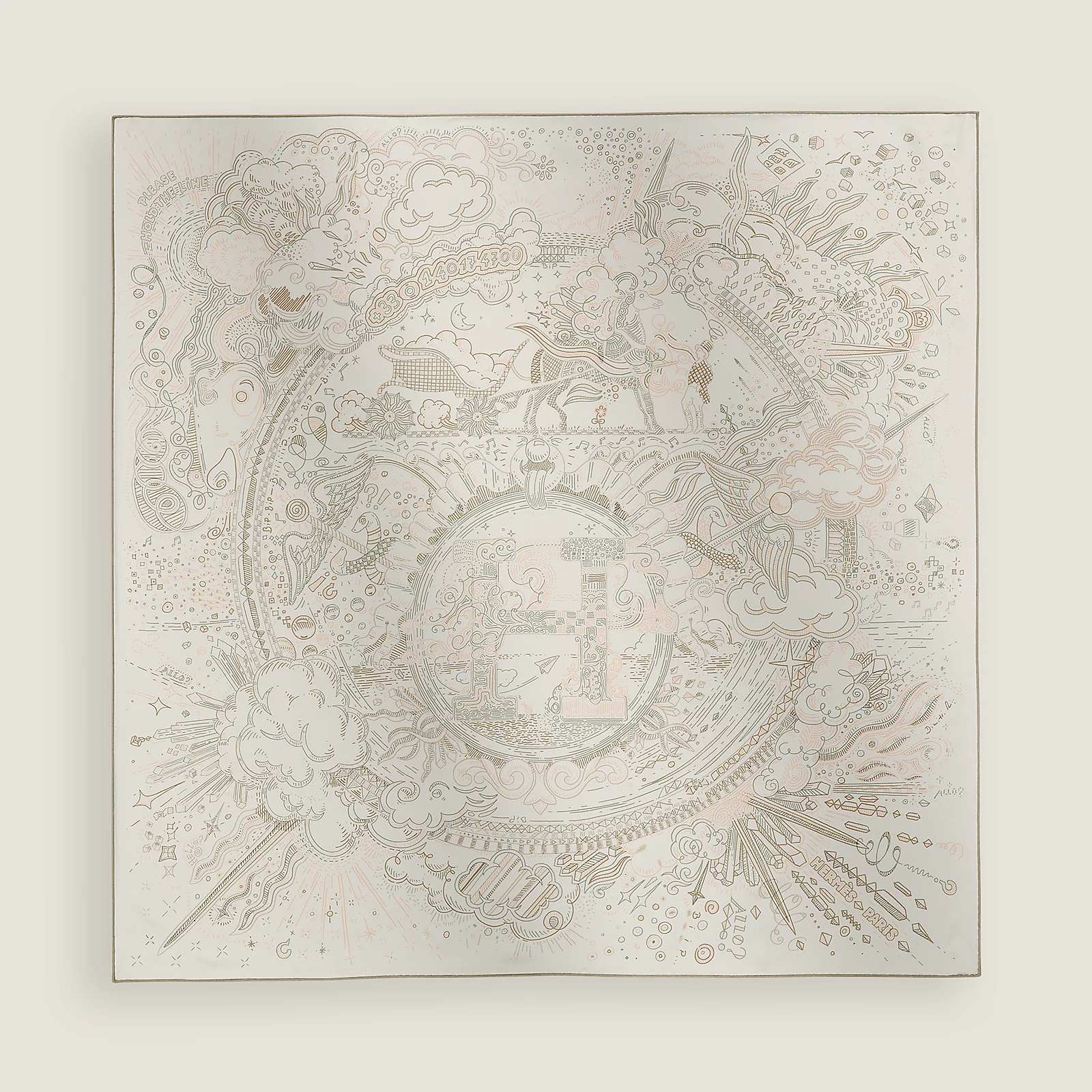 Hermès Please Hold The Line 90 Silk Scarf