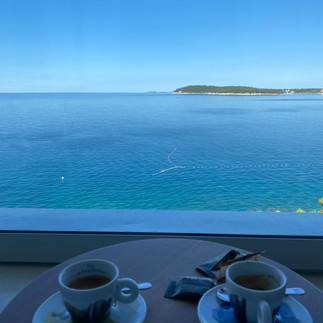 balcony sea view coffee