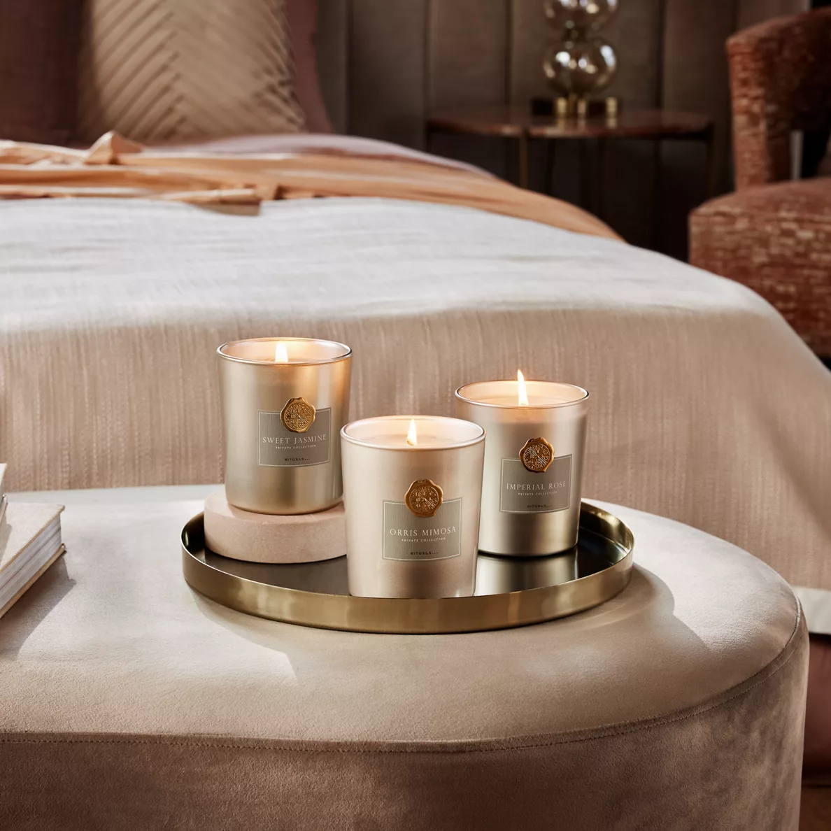 Rituals candles in a bedroom