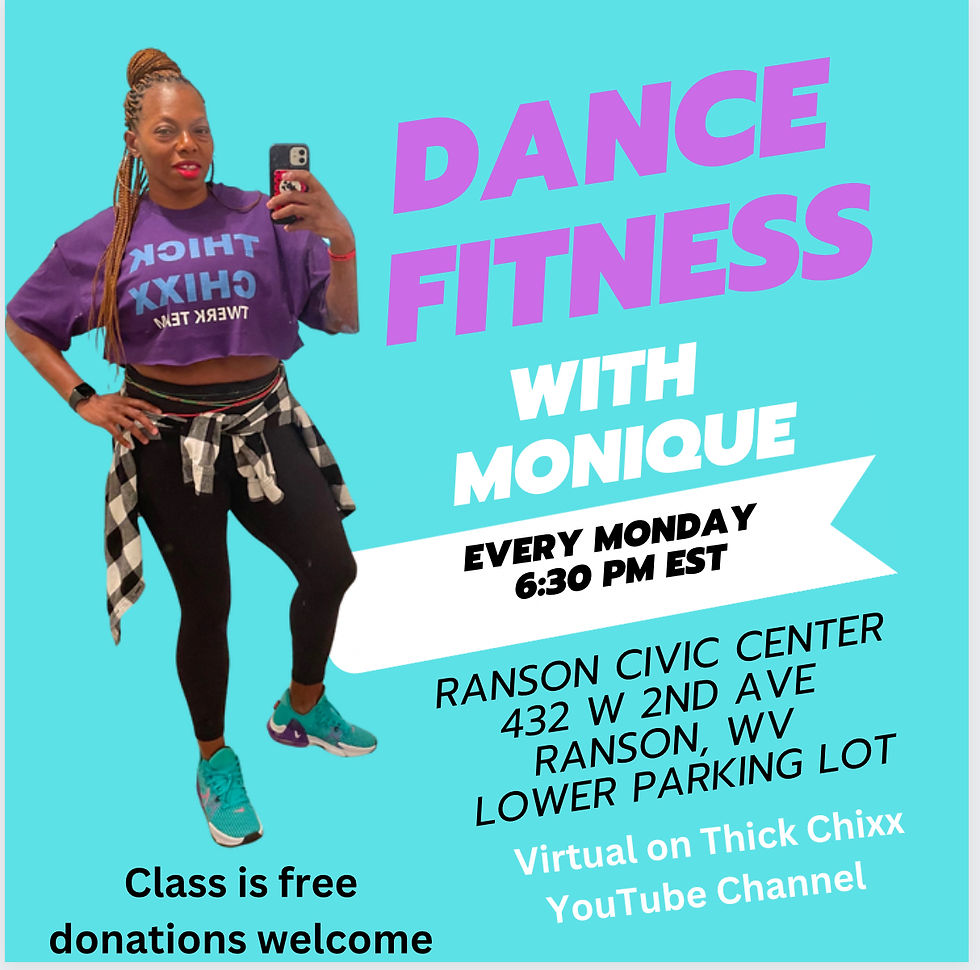 30 minutes of fitness with Monique in person and Live on Youtube