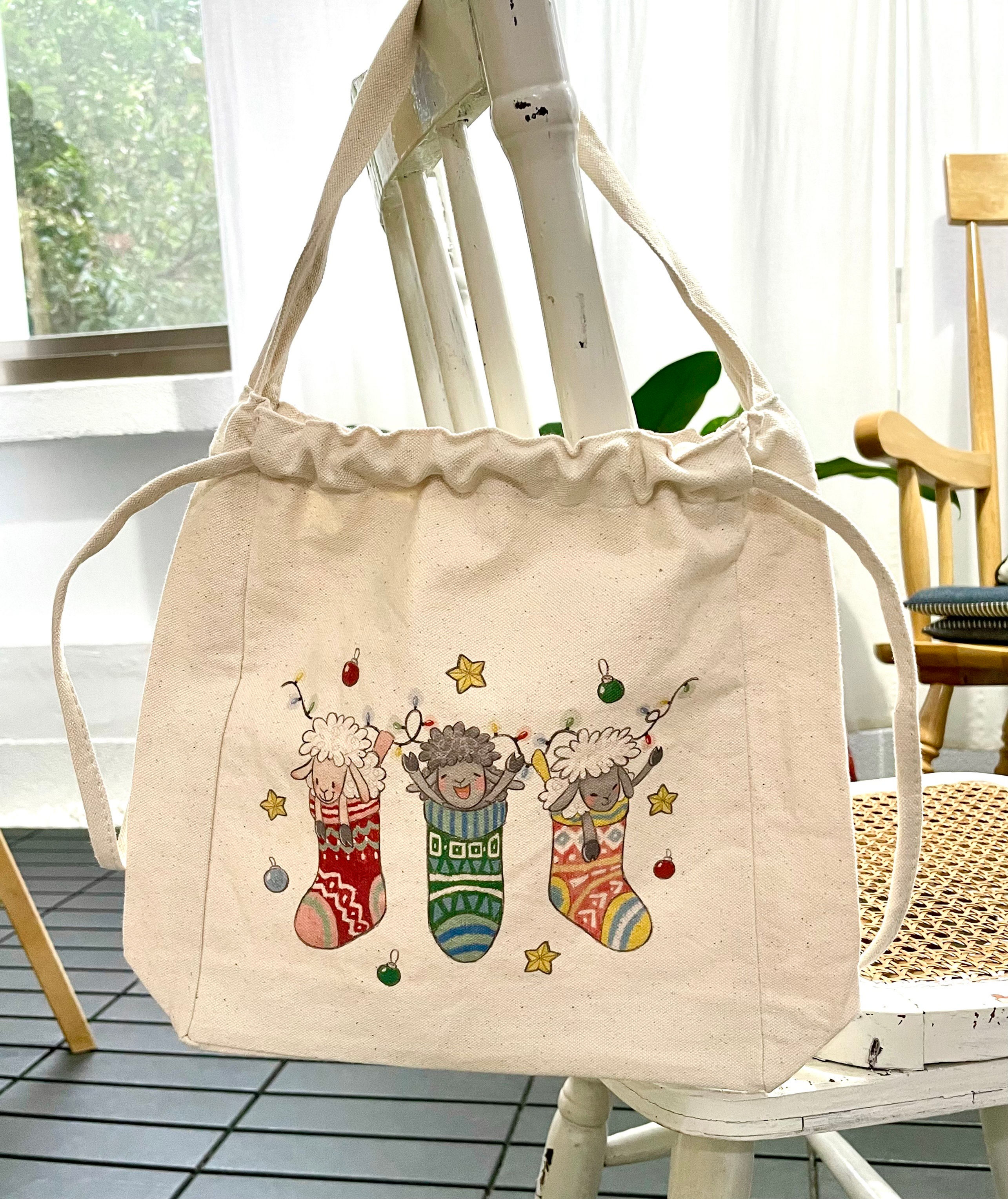 帆布束口袋_聖誕系列