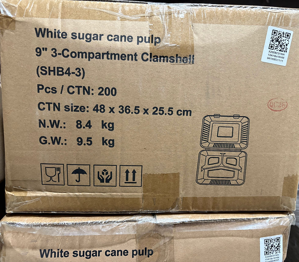 9" 3-Comp Sugarcane Clamshell PL3 200pcs