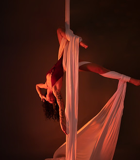 Aerial arts coach at Lava City Cirque in Bend Oregon