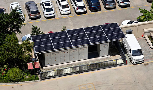 LiHub Commercial Energy storage with roof solar panels and car charging