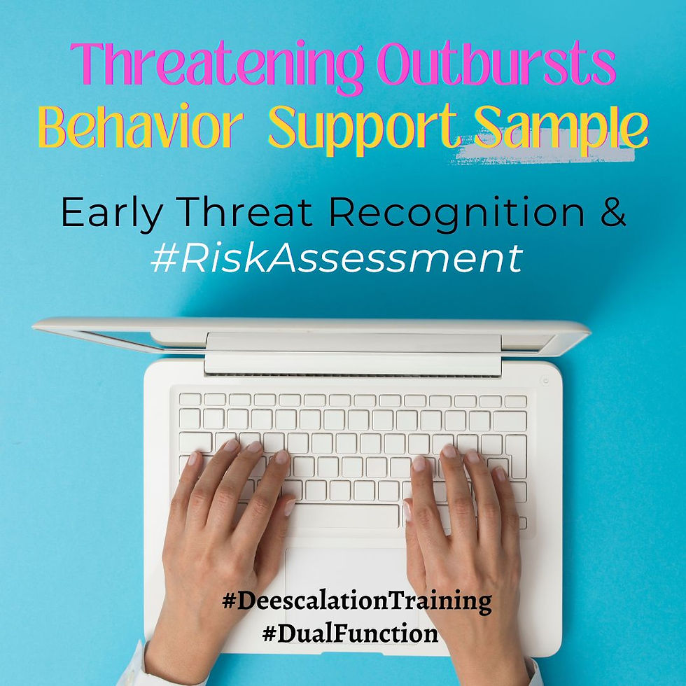 Threatening Outbursts Behavior Plan Sample | ABA Programming | BCBA Resources