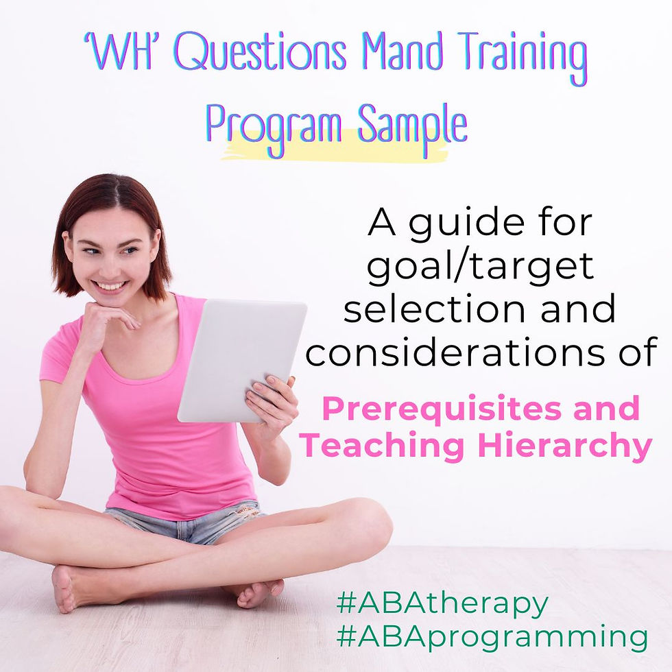 'WH' Questions Mand Training Program Sample | ABA Programming | ABA Goals