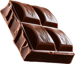 Tableta de chocolate cortada