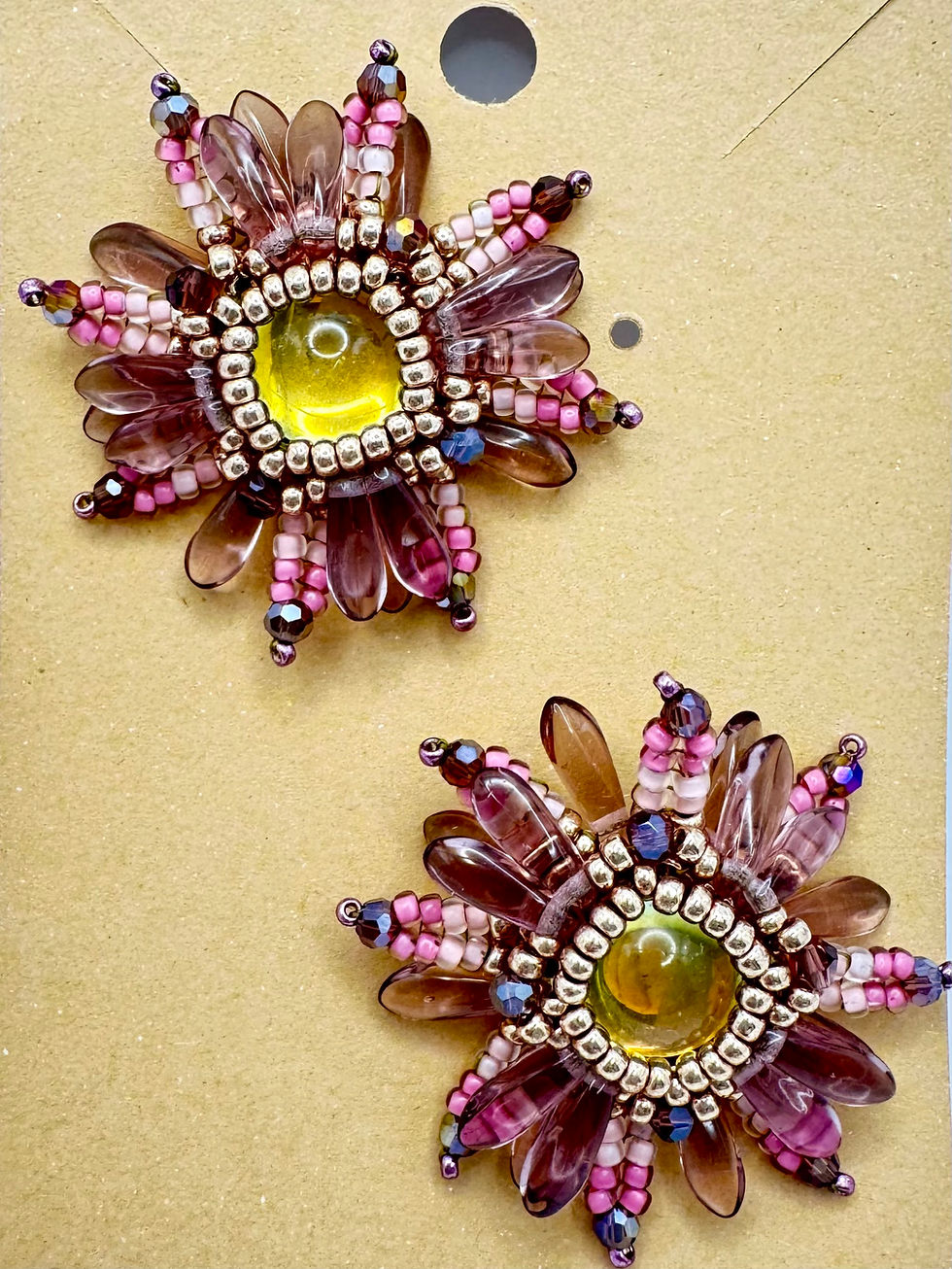 Thumbnail: Pink Flower Stud Earrings