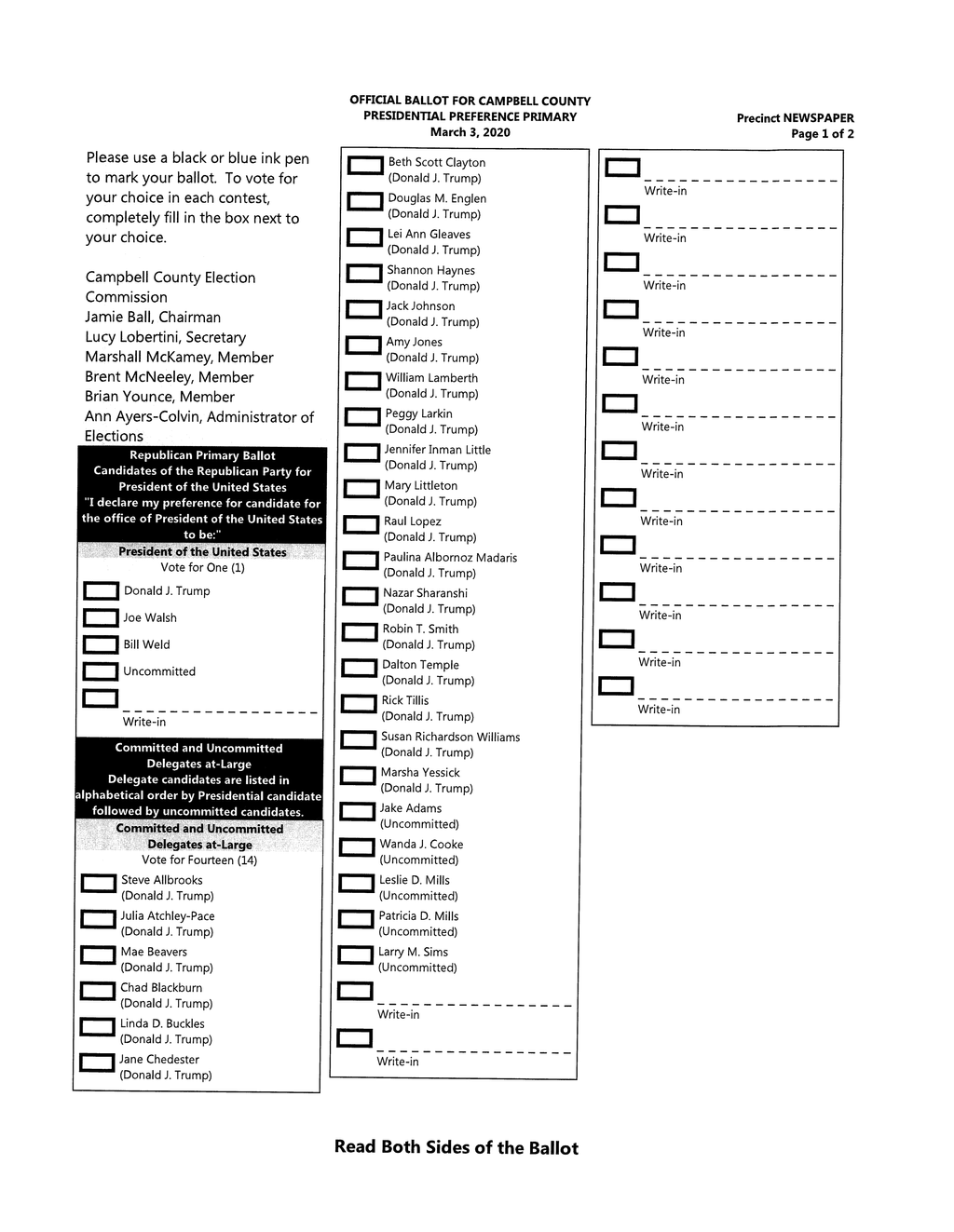 Election Updates Campbell County Election Commission, Tennessee