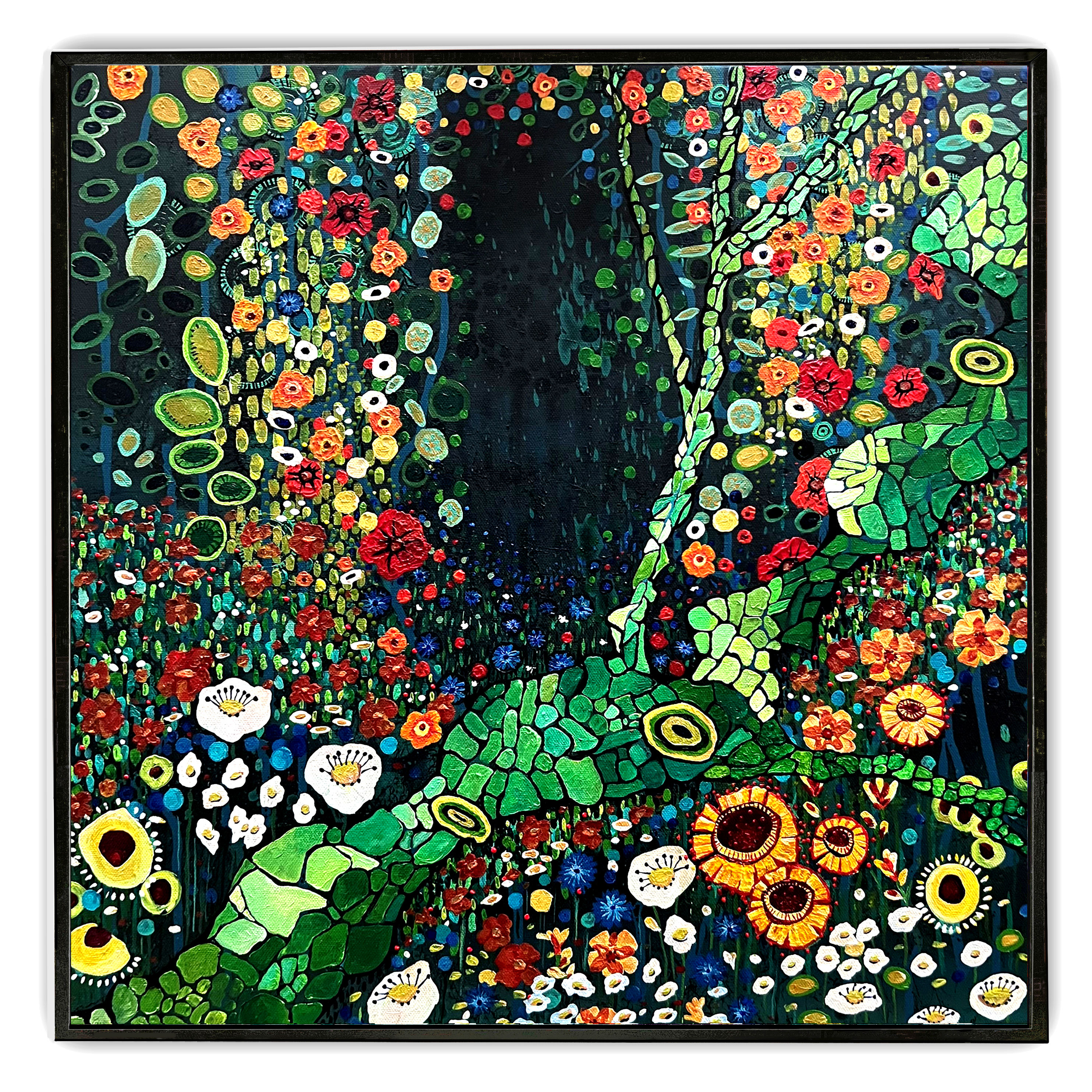 Tumbling Flowers - Original Modern Floral Art Painting - Erika Speirs