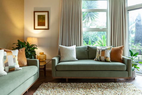 The vibrant Modern Mid-century design flows seamlessly between both living spaces, resulting in a delightful and unified aesthetic that extends throughout the entire house.

The gorgeous colours—chartreuse, olive green, teal, smoky turquoise blue, ochre, and sage green—complement the warmth of walnut wood, creating a truly inviting and homely ambiance.

#Scandi-MidcenturyStyle #Magnificent #HomeDesign #InteriorDesign #FromConceptToCompletion #bespokefurniture #colourfulhome #rugdesign #InteriorDecorating #WellingtonInteriorDesigner #KapitiCoastProject #InteriorDesignWellington #DforDesignInteriorDesignnz