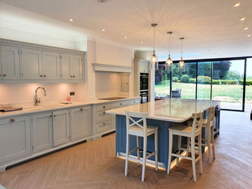 Bespoke hand made kitchen in Sevenoaks. Part of a large building project including single & double storey extensions and full house refurbishment.