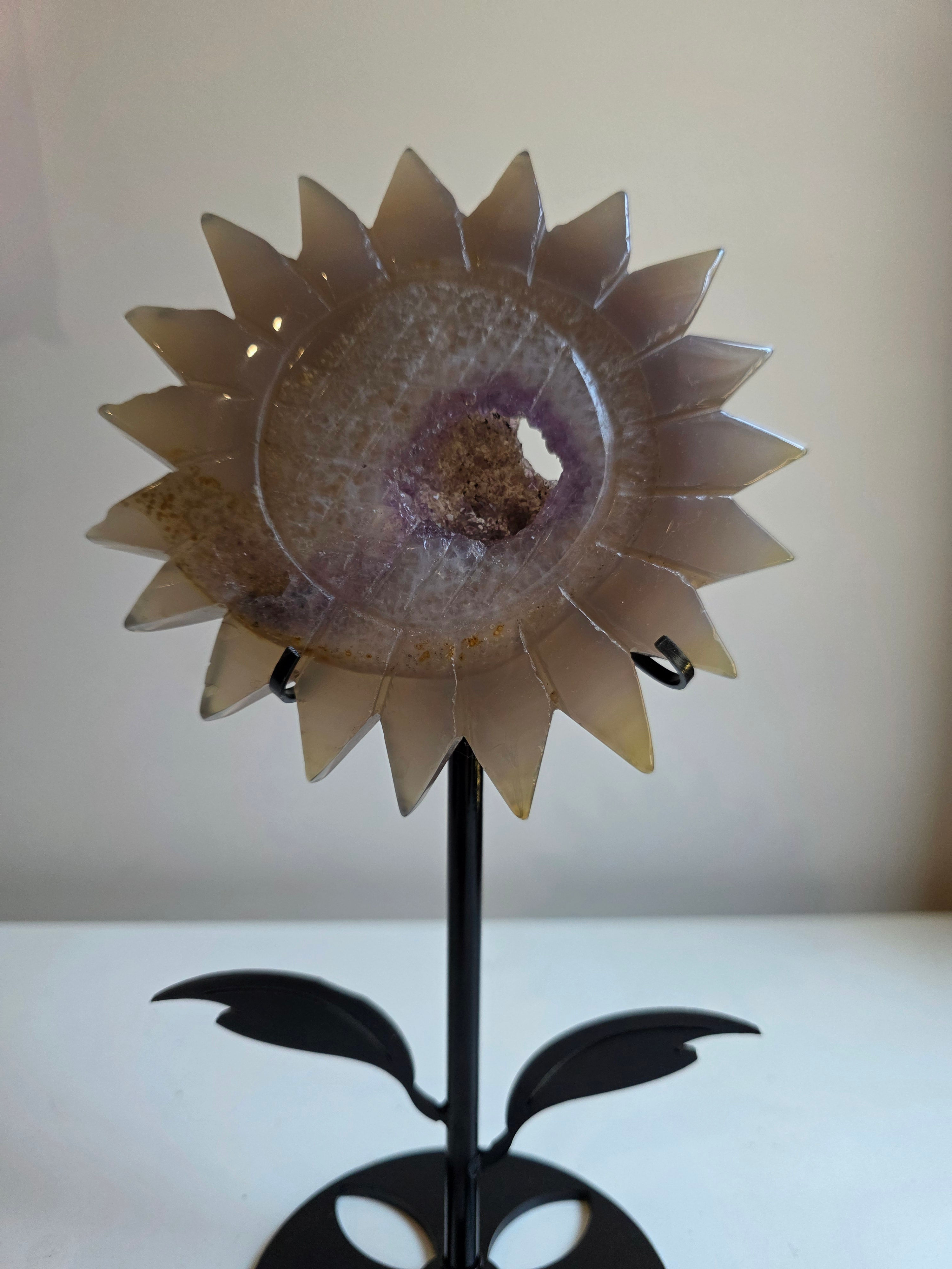 Agate Sunflower with stand