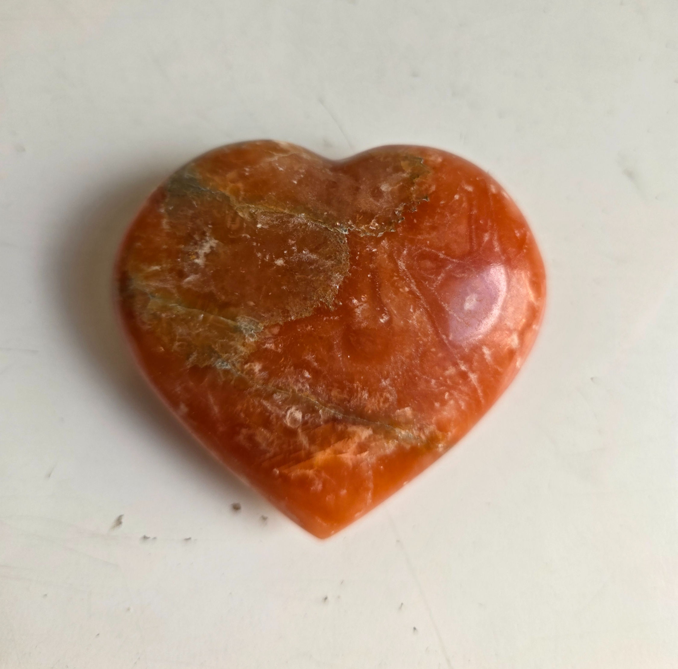 Orange Calcite Heart