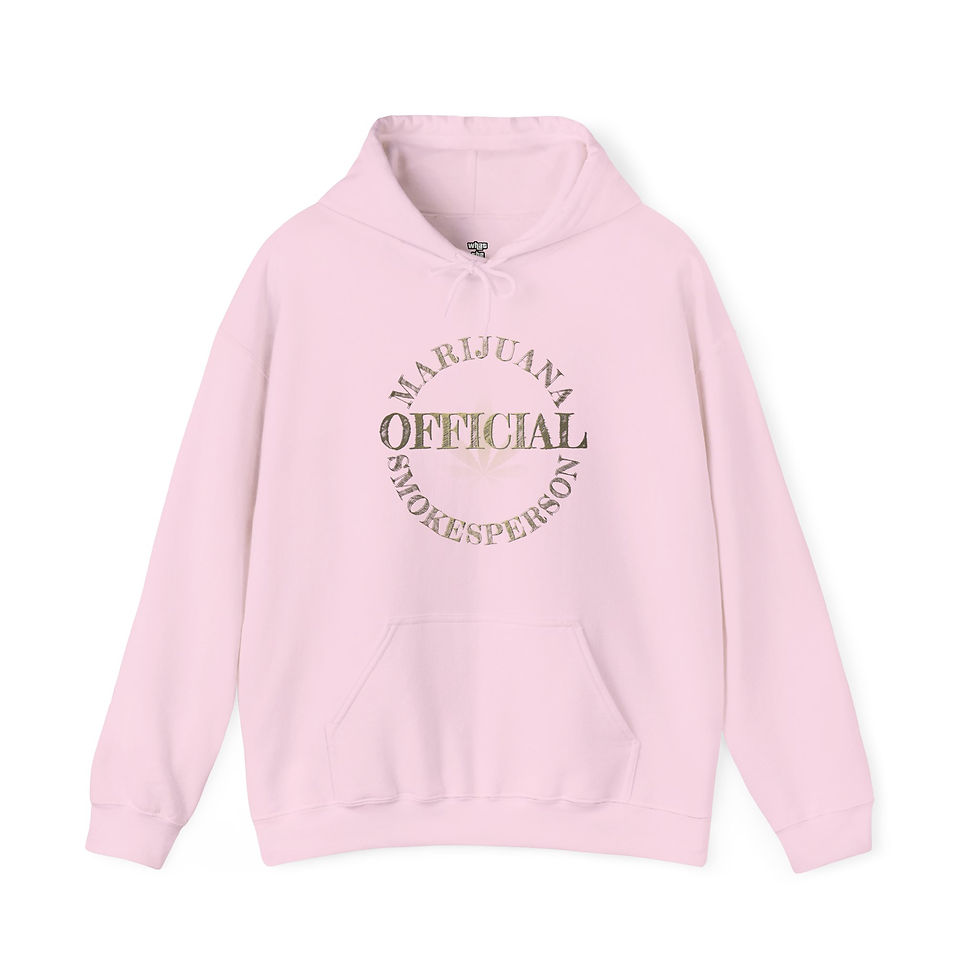 Thumbnail: Pink hoodie with Marijuana Official emblem