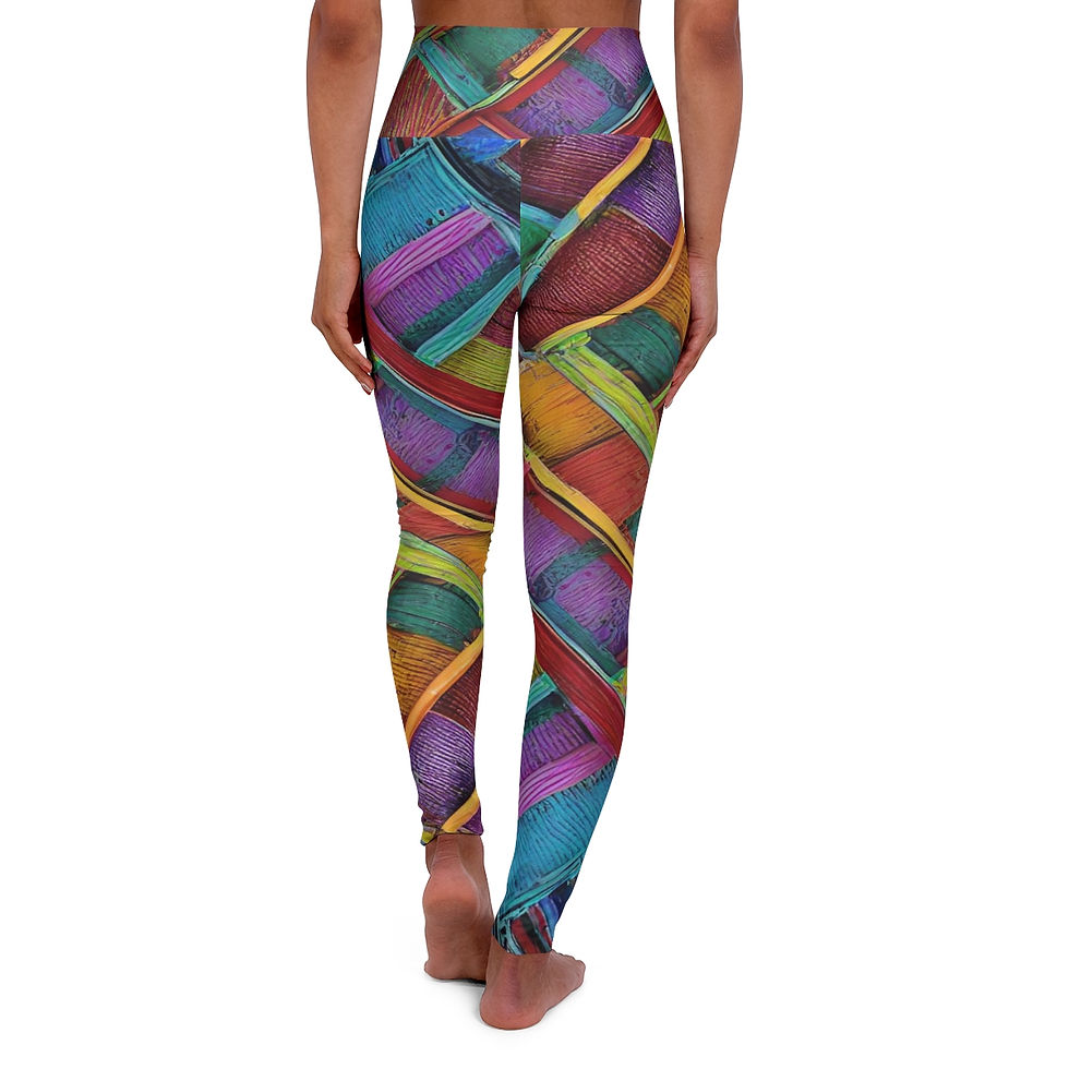 Thumbnail: Colorful book-print yoga leggings