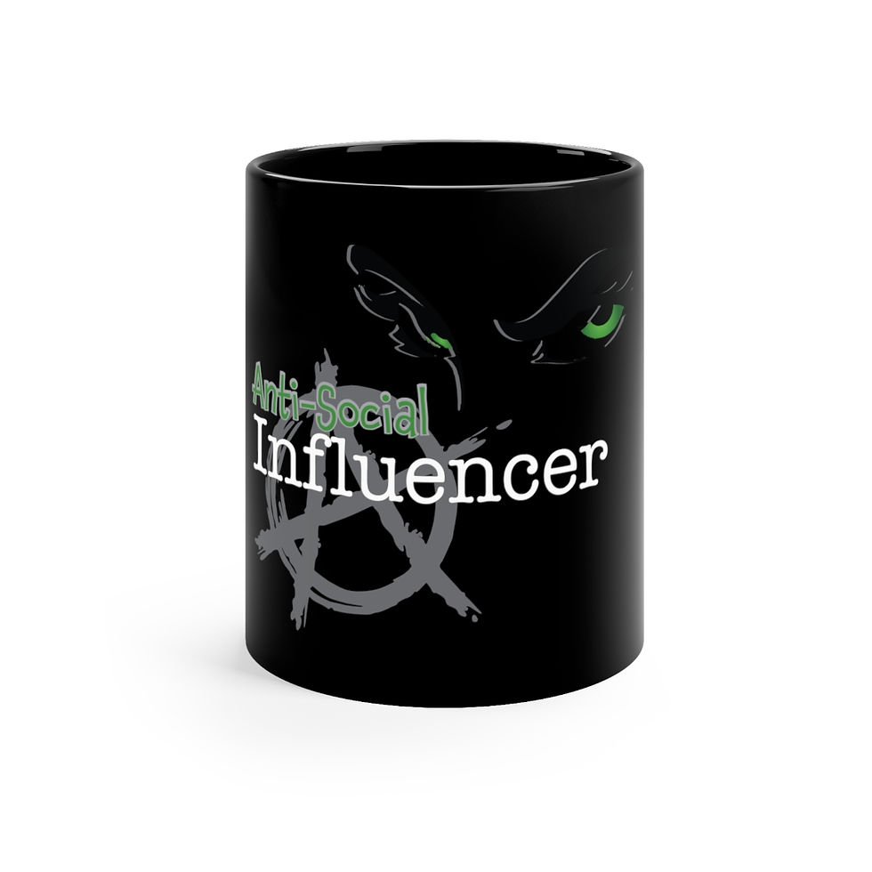 Black mug: Antisocial Influencer design