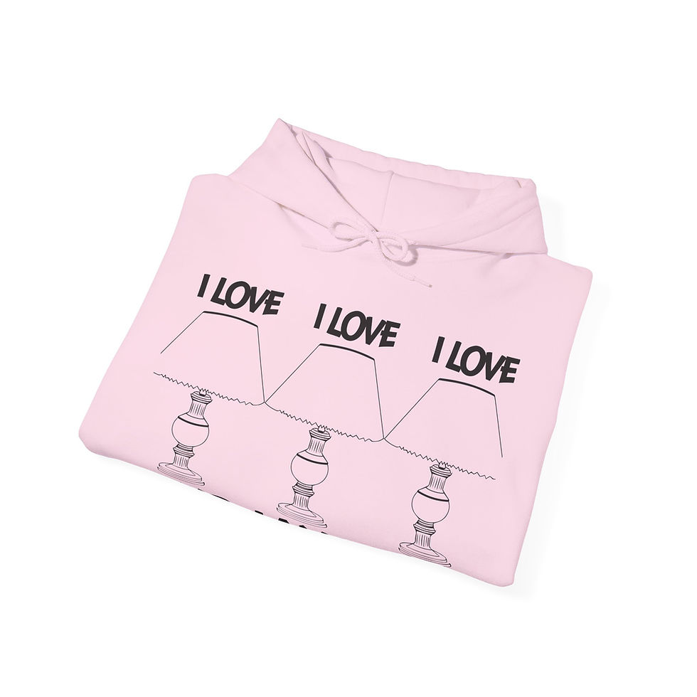 Thumbnail: Pink shirt with three "I Love Lamp" prints