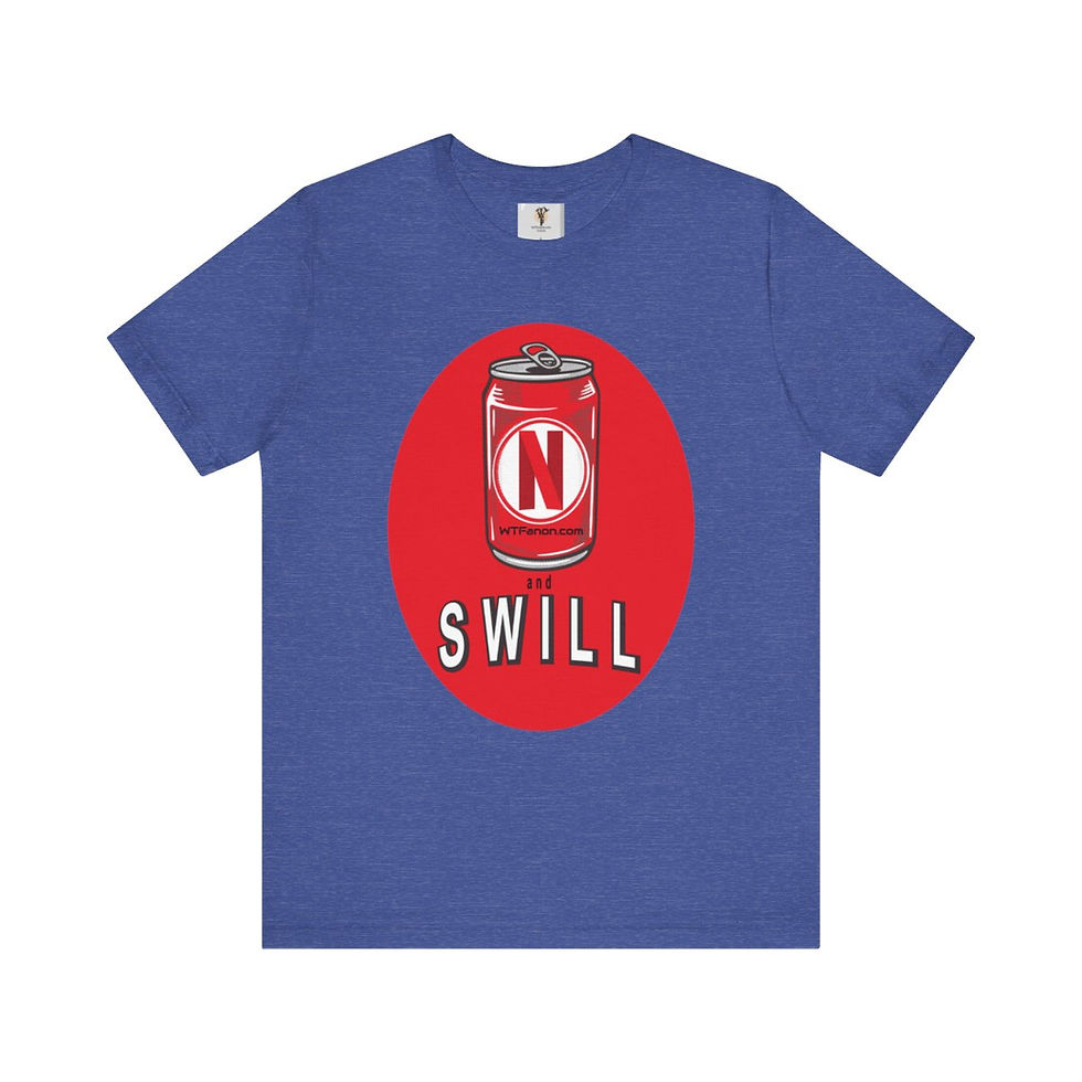 Thumbnail: Blue T-shirt with 'The Swill' graphic