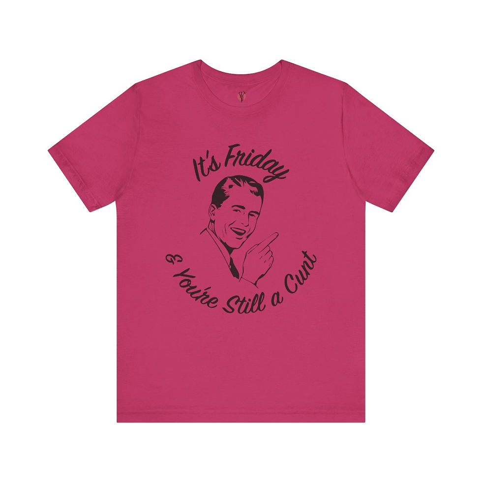 Thumbnail: Pink t-shirt: "It's Friday & You're Still a Cunt"